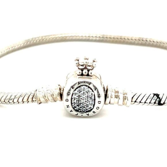 Pandora Pave Cz Crown Clasp Bracelet - Picture 7 of 8